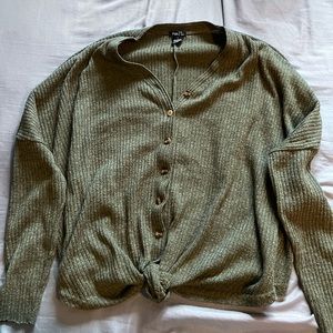 Olive green button up shirt